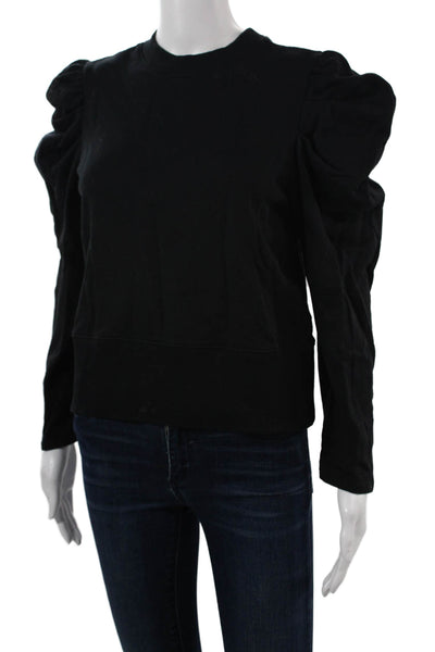 Sold Out Womens Pullover Sweatshirt Black Organic Cotton Crew Neck Size S