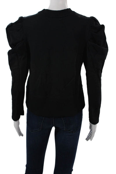 Sold Out Womens Pullover Sweatshirt Black Organic Cotton Crew Neck Size S
