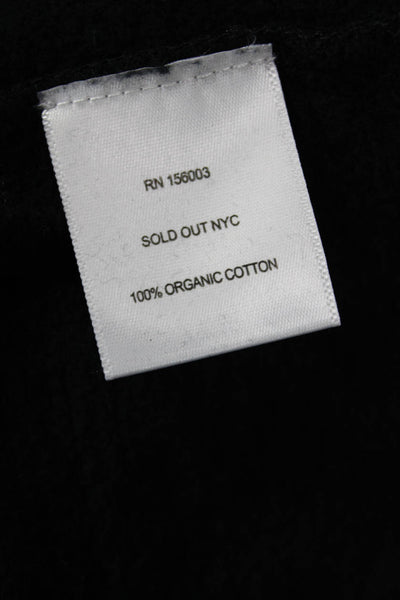 Sold Out Womens Pullover Sweatshirt Black Organic Cotton Crew Neck Size S