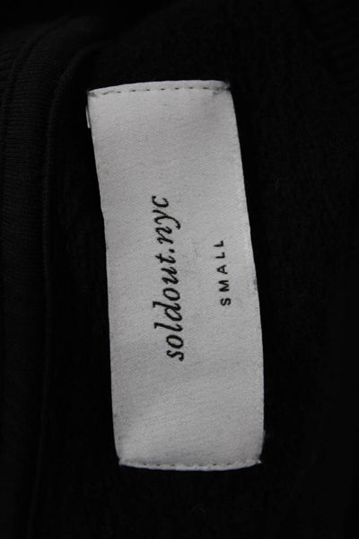Sold Out Womens Pullover Sweatshirt Black Organic Cotton Crew Neck Size S