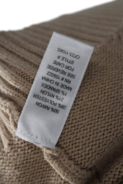 Central Park West Unisex Mock Neck Sleeveless Vest Beige Size L