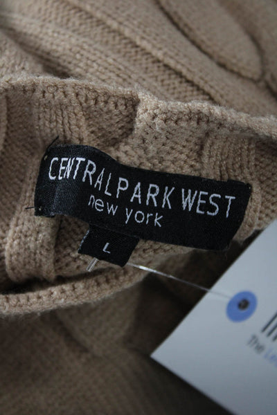 Central Park West Unisex Mock Neck Sleeveless Vest Beige Size L