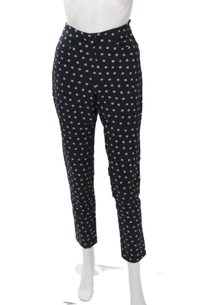 RLX Ralph Lauren Womens Cropped Ankle Pants Black Geometric Nylon Size 8