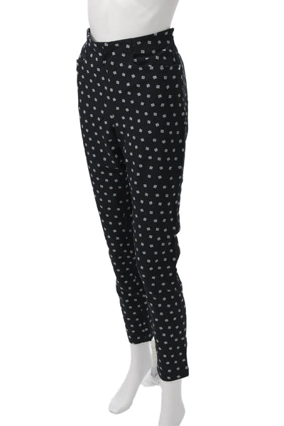 RLX Ralph Lauren Womens Cropped Ankle Pants Black Geometric Nylon Size 8