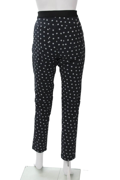 RLX Ralph Lauren Womens Cropped Ankle Pants Black Geometric Nylon Size 8