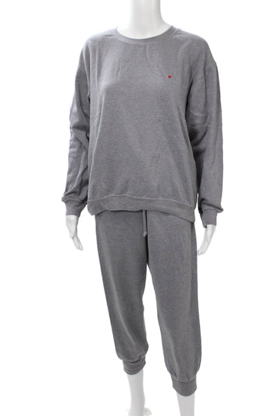 Sub_Urban Riot Unisex Gray Heart Pullover Sweatshirt Crewneck Drawstring Size M