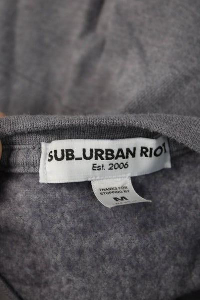 Sub_Urban Riot Unisex Gray Heart Pullover Sweatshirt Crewneck Drawstring Size M