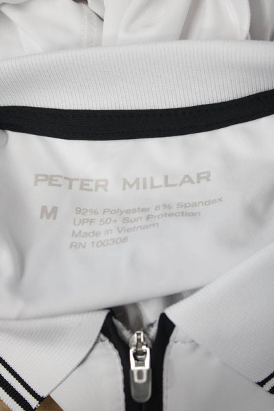 Peter Millar Women Sleeveless Collared Polo Zip White Basic Size M