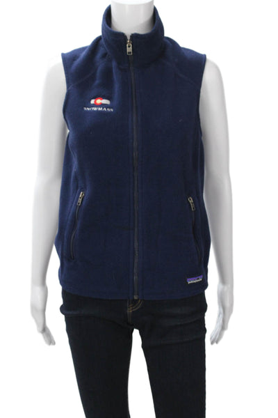 Patagonia Womens Dark Blue High Neck Zip Vest Size M