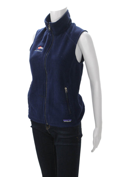Patagonia Womens Dark Blue High Neck Zip Vest Size M