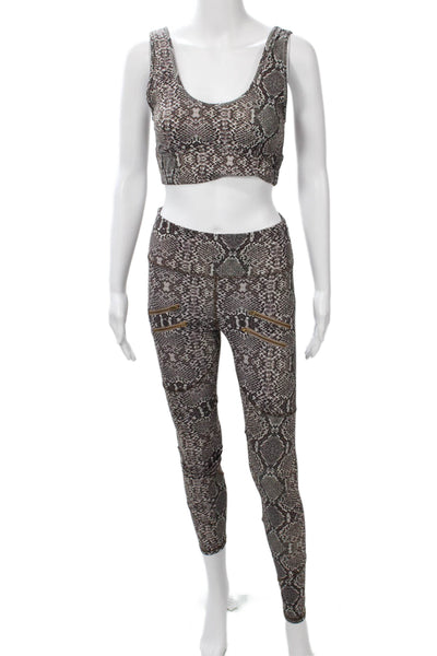 Varley Women Ankle Jegging Snake Print Black Polyester Elastane Size S