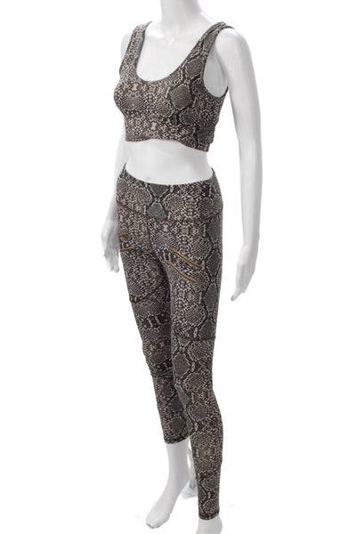 Varley Women Ankle Jegging Snake Print Black Polyester Elastane Size S