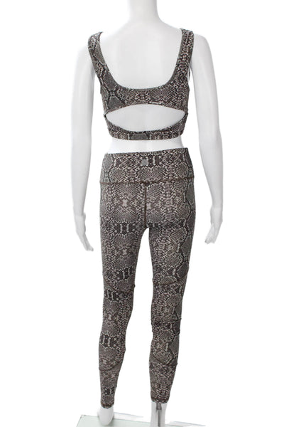 Varley Women Ankle Jegging Snake Print Black Polyester Elastane Size S