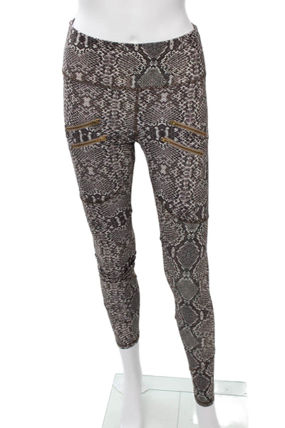 Varley Women Ankle Jegging Snake Print Black Polyester Elastane Size S