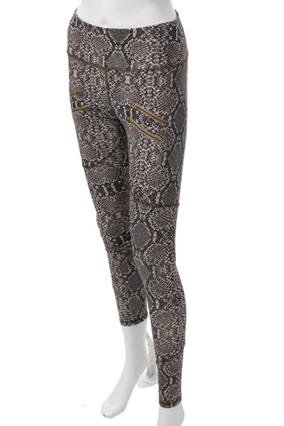 Varley Women Ankle Jegging Snake Print Black Polyester Elastane Size S