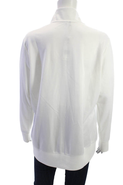 Adidas Unisex Full-Zip Sweatshirt White High Neck Long Sleeve Size XL