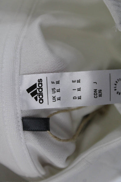 Adidas Unisex Full-Zip Sweatshirt White High Neck Long Sleeve Size XL