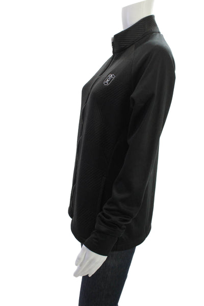 Adidas Unisex Windbreaker Quilted Jacket Black Herringbone High Neck Zip Size L