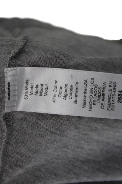 Michael Stars Women Gray Cotton Silk Collared Long Sleeve Button-Up Top Size M