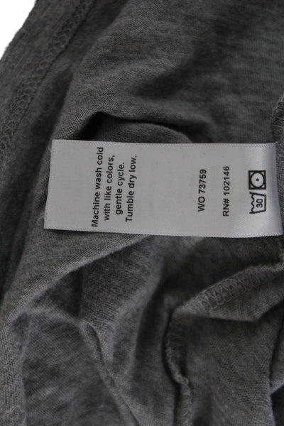 Michael Stars Women Gray Cotton Silk Collared Long Sleeve Button-Up Top Size M