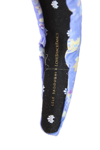 Lele Sadoughi X Love Shack Fancy Womens Floral Print Headband Blue