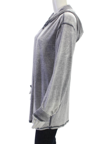 True Grit Unisex Gray Henley Long Sleeve Hoodie Size XL