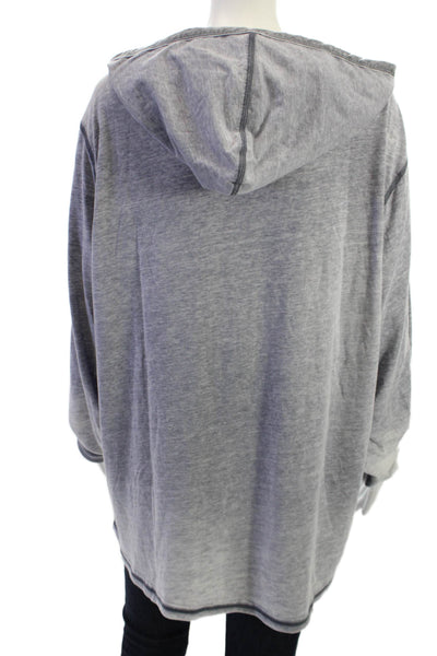 True Grit Unisex Gray Henley Long Sleeve Hoodie Size XL