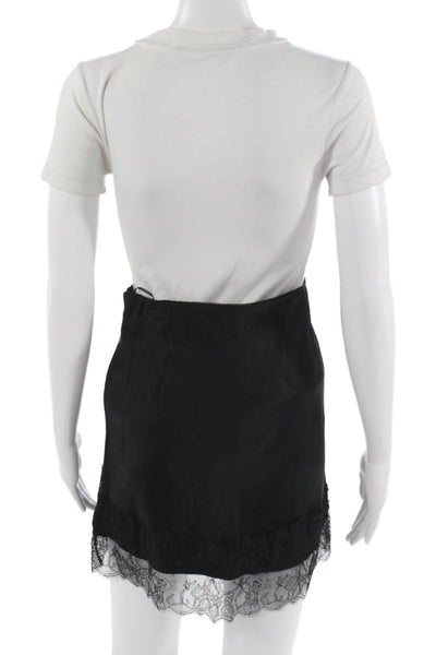 J Crew Womens Black Viscose Mini Pencil Skirt Size 2XS