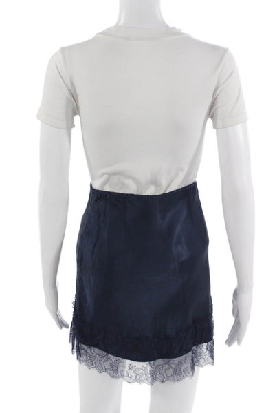 J Crew Women Dark Blue 100% Acetate Mini Skirt Size 2XS