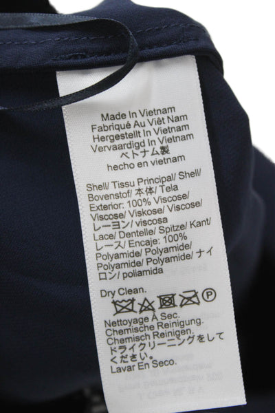 J Crew Women Dark Blue 100% Acetate Mini Skirt Size 2XS