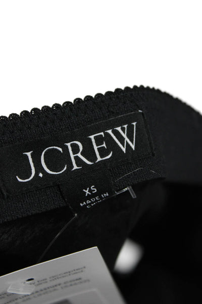 J Crew Women A-Line Skirt Black Silk Polyester Blend Short Size XS