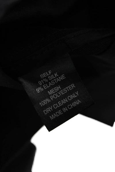 Cynthia Rowley Women Mini Shift Dress Black Silk Blend Long Sleeve Zip Size 2