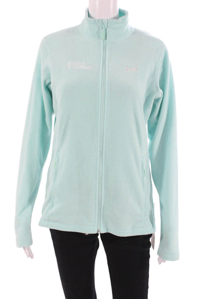 Helly Hansen Women Windbreaker Light Blue High Neck Zip Long Sleeve Size L