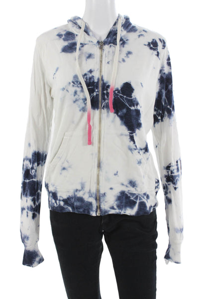 Soulcycle x Sundry Womens White Full-Zip Hoodies Drawstring Long Sleeve Size M