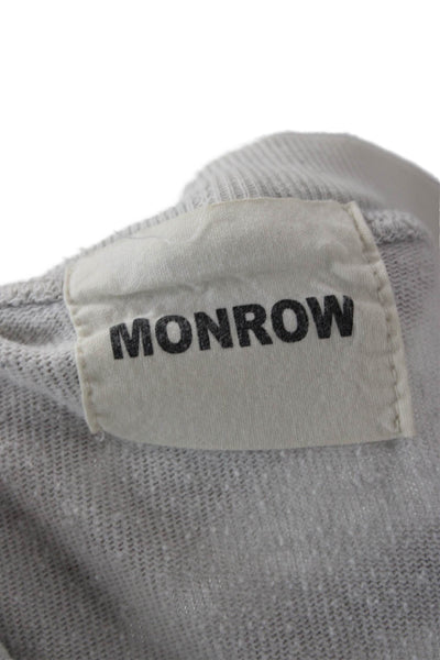 Monrow Women Pullover Sweatshirt Gray Floral Crew Neck Long Sleeve Size L