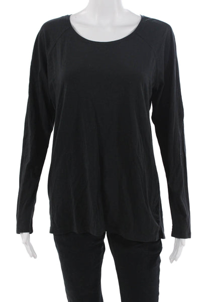Lululemon Womens Basic Black Long Sleeve Round Neck T-Shirt Size 8