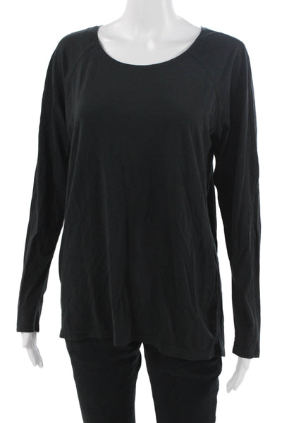 Lululemon Womens Basic Black Long Sleeve Round Neck T-Shirt Size 8