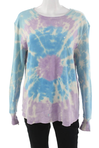 Sub_Urban Riot Women Light Blue Long Sleeve Crew Neck Basic Top Size M