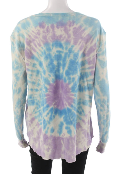 Sub_Urban Riot Women Light Blue Long Sleeve Crew Neck Basic Top Size M