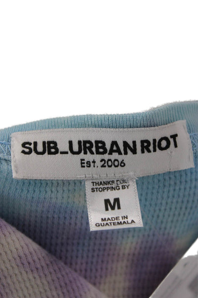 Sub_Urban Riot Women Light Blue Long Sleeve Crew Neck Basic Top Size M