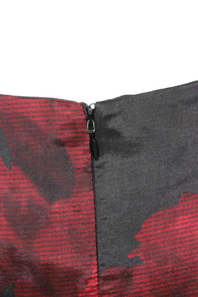 No21 Womens Straight Pencil Skirt Black Floral 100% Viscose Knee Length Size 44