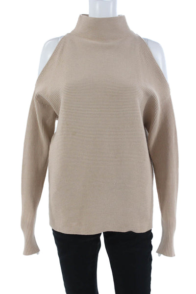 Intermix Unisex Pullover Sweater Beige Mockneck Long Sleeve Cashmere Size PP