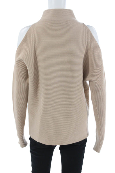 Intermix Unisex Pullover Sweater Beige Mockneck Long Sleeve Cashmere Size PP
