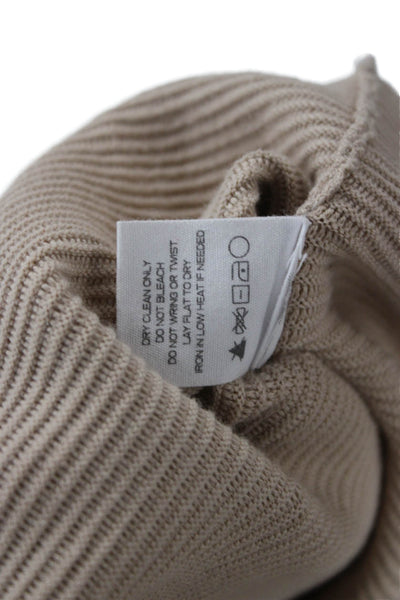 Intermix Unisex Pullover Sweater Beige Mockneck Long Sleeve Cashmere Size PP