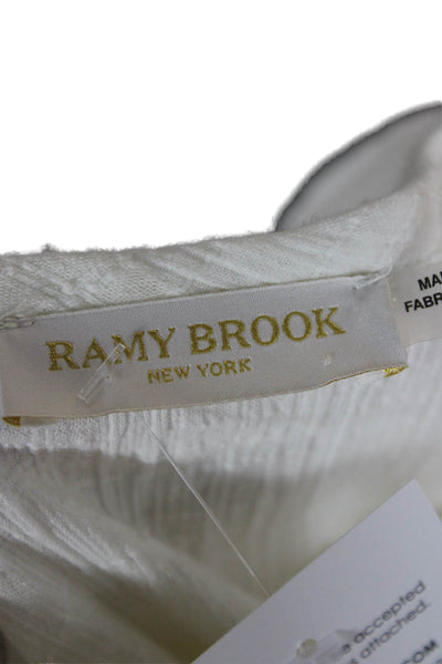 Ramy Brook Womens White Long Sleeve Bohemian Blouse Size S