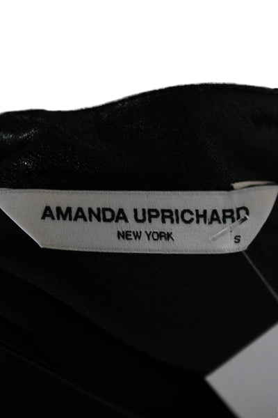 Amanda Uprichard Womens Black Sleeveless Biker Blouse Size S