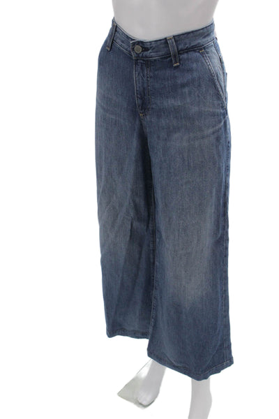 AG Adriano Goldschmied Womens Wide Leg Jeans Blue Lyocell Size 25
