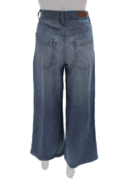 AG Adriano Goldschmied Womens Wide Leg Jeans Blue Lyocell Size 25