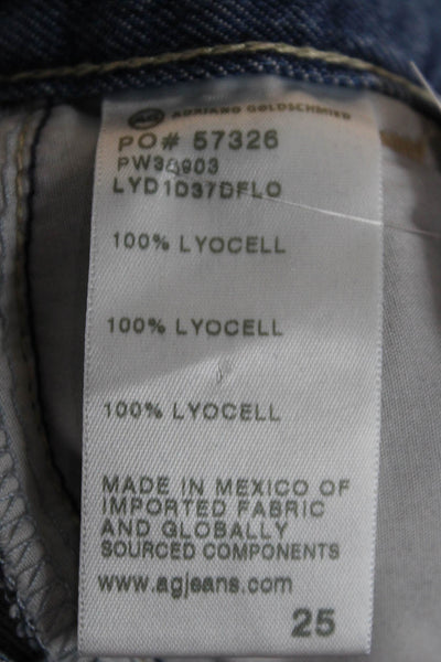 AG Adriano Goldschmied Womens Wide Leg Jeans Blue Lyocell Size 25