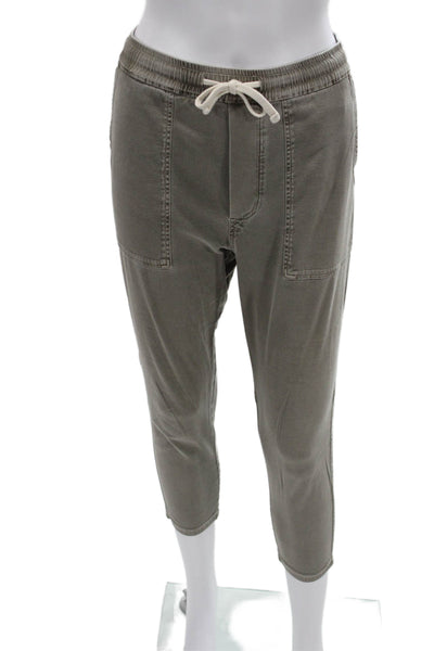 Standard James Perse Womens Cropped Jogger Pants Gray Cotton Size 1